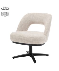 Eetkamerstoel Caldes Ted 24 Off White draaibaar met pocketvering