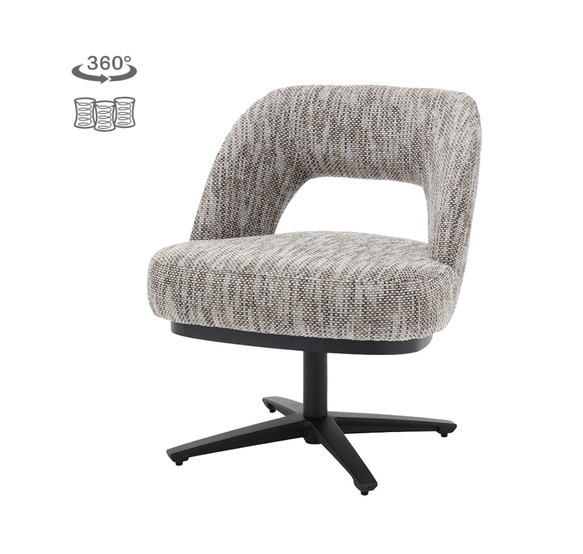 Eetkamerstoel Caldes Ted 8 draaibaar met pocketvering