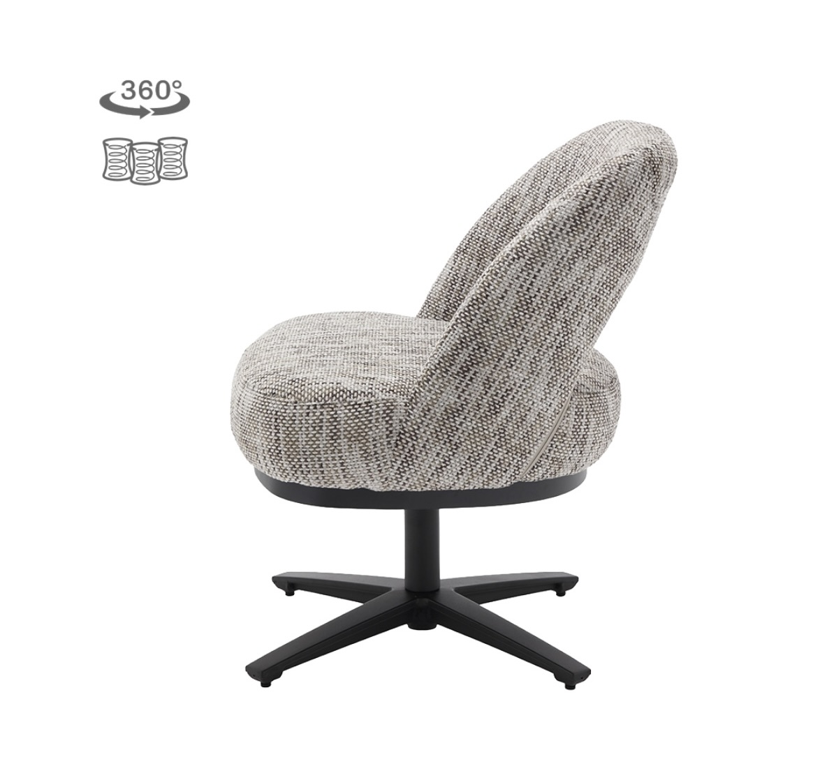 Eetkamerstoel Caldes Ted 8 draaibaar met pocketvering