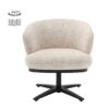 Eetkamerstoel Perca Off White draaibaar met pocketvering en armleuningen – Dubbelman Design