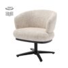 Eetkamerstoel Perca Off White draaibaar met pocketvering en armleuningen – Dubbelman Design