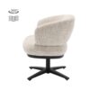 Eetkamerstoel Perca Off White draaibaar met pocketvering en armleuningen – Dubbelman Design