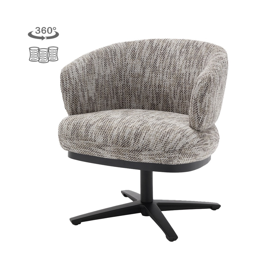 Eetkamerstoel Perca Ted 8 draaibaar met pocketvering en armleuningen – Dubbelman Design