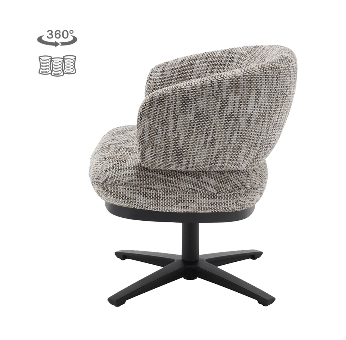 Eetkamerstoel Perca Ted 8 draaibaar met pocketvering en armleuningen – Dubbelman Design