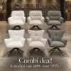 set van 6 eetkamerstoelen Dubbelman Design